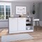 Tuhome Ginger Kitchen Island, Three Open Shelves, Two Cabinets, White/Dark Brown IBB7163 - alternate 2